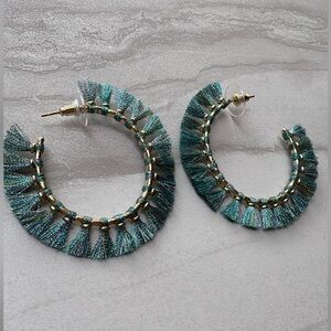 Kendra Scott Gold Evie earrings w Turquoise fringe